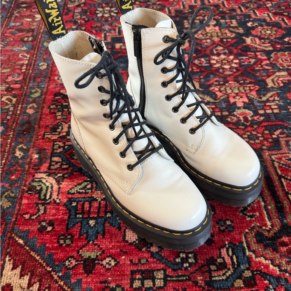 Dr. Marten White Platform Jadon Boot Size 8L